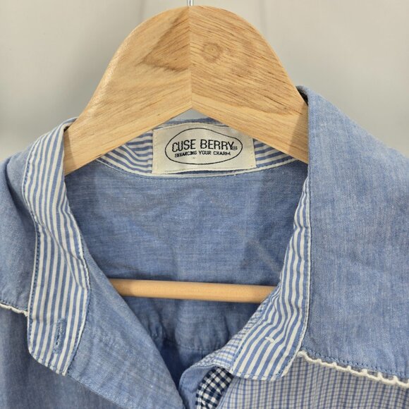 Vintage Cuse Berry Embroidered Japanese Cottagecore Short Sleeve Shirt Medium - Picture 2 of 15